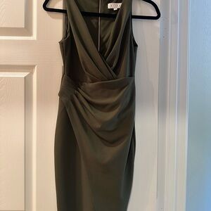 Siena Olive Green Draped Dress